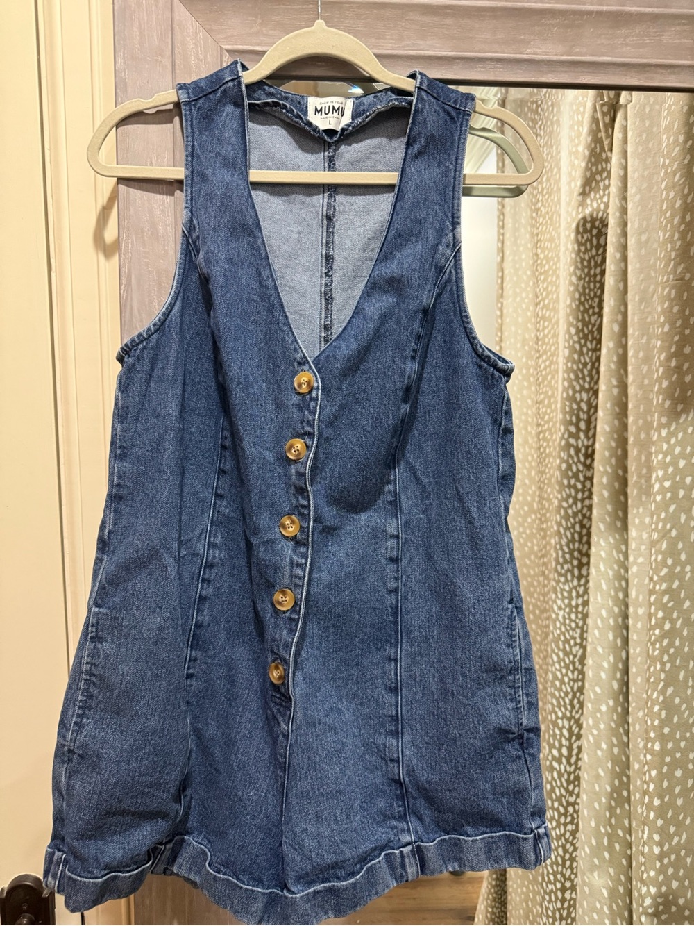 Show Me Your MuMu Sleeveless Denim Button-Front Dress - Blue